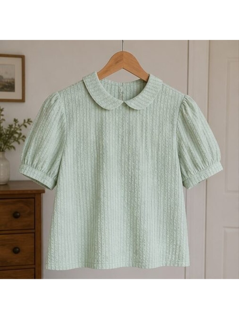 Rust Puff Sleeve Top - Picture 1 of 6